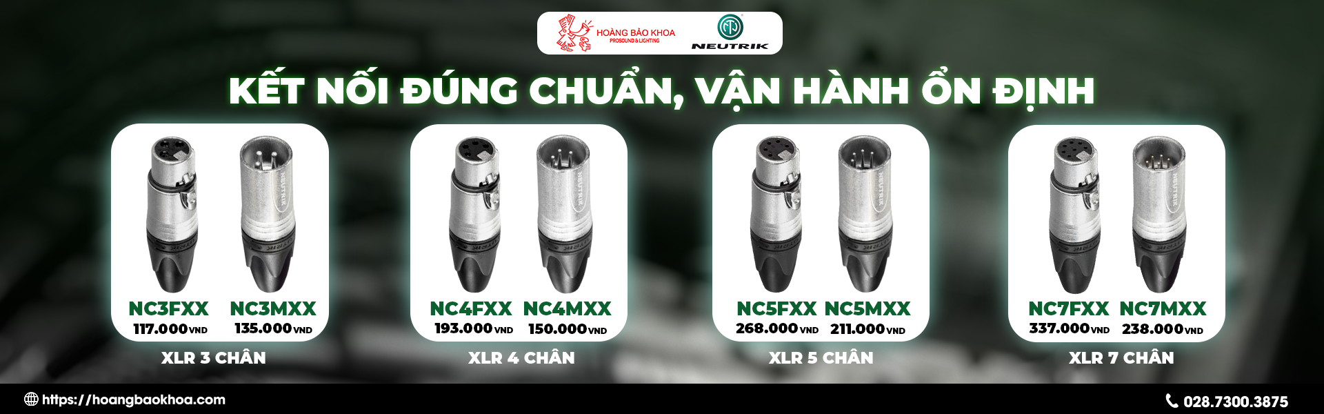 Jack XLR 3-4-5-7 Chân 
