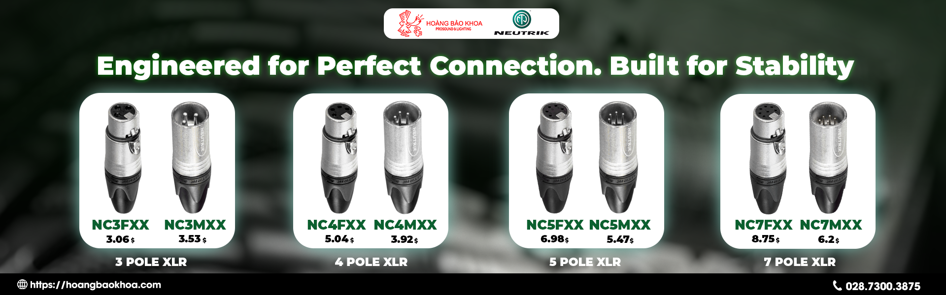 Jack XLR 3-4-5-7 Chân 