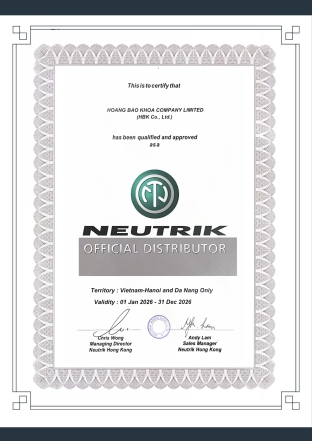 Neutrik distributor certificate