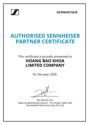 Chứng nhận nhà phân phối chính thức Sennheiser tại Việt Nam
