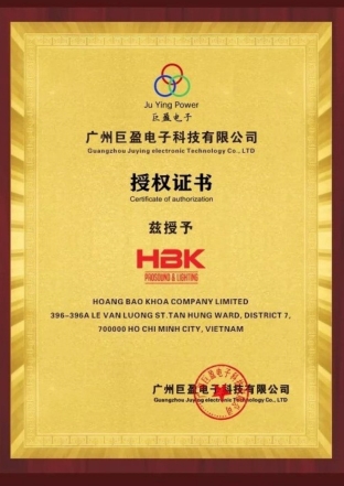 Chứng nhận nhà phân phối chính thức JUYING Power tại Việt Nam