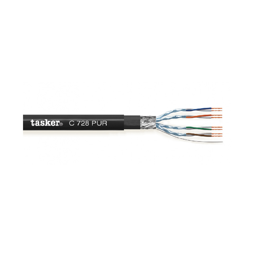 C728 PUR Dây âm thanh - Dây cáp Ethenet Cat 6A lõi đồng 0.22 mm Tasker Giá 1 mét