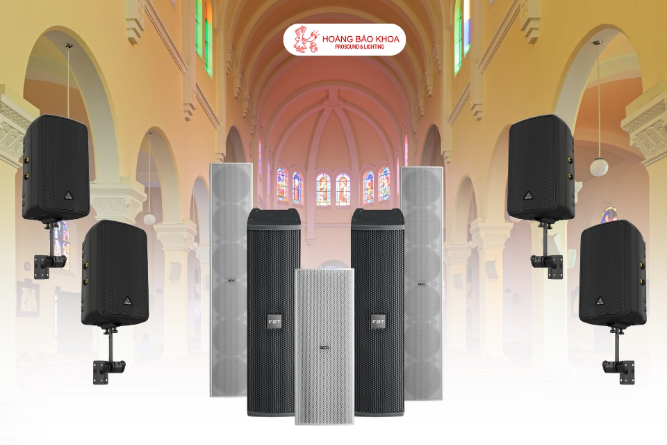 So sánh loa treo tường và loa cột cho nhà thờ