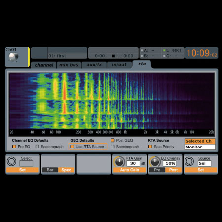 100-Band RTA for all Channel/Bus EQs