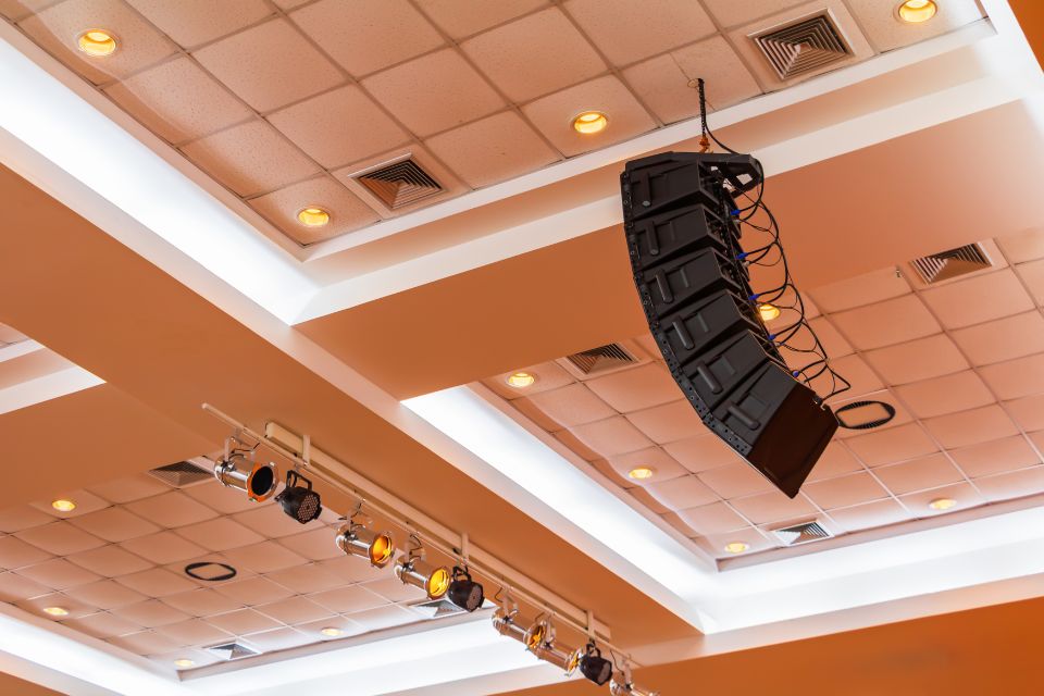 Professional auditorium sound system installation