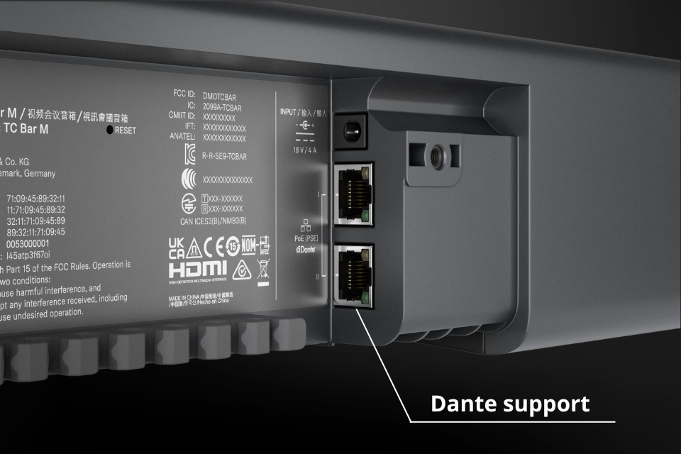 Sennheiser TC Bar kết nối như thế nào? USB-C, HDMI, Dante, Wi-Fi và Bluetooth