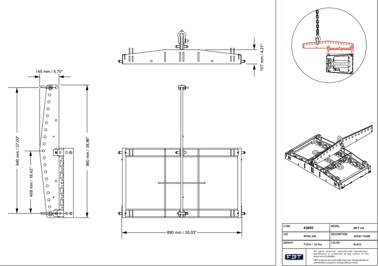 Flybar cho loa MYRA 214L