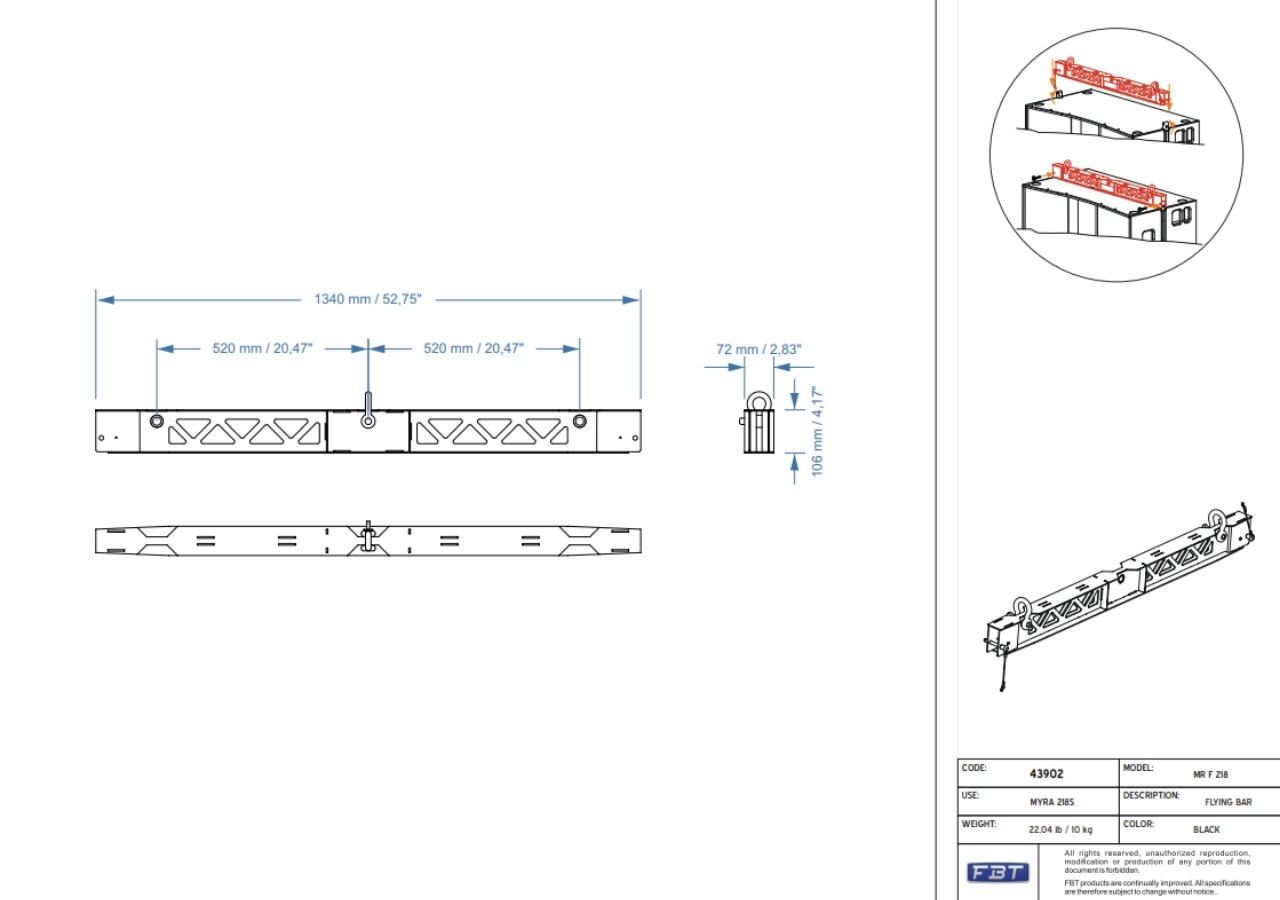 Flybar cho loa MYRA 218S