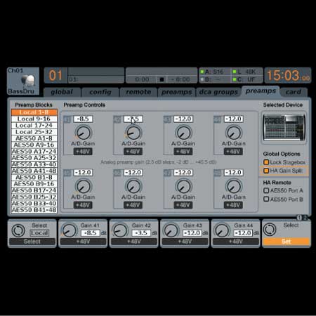 Gain Splitting and Remote Control for FOH and Monitoring