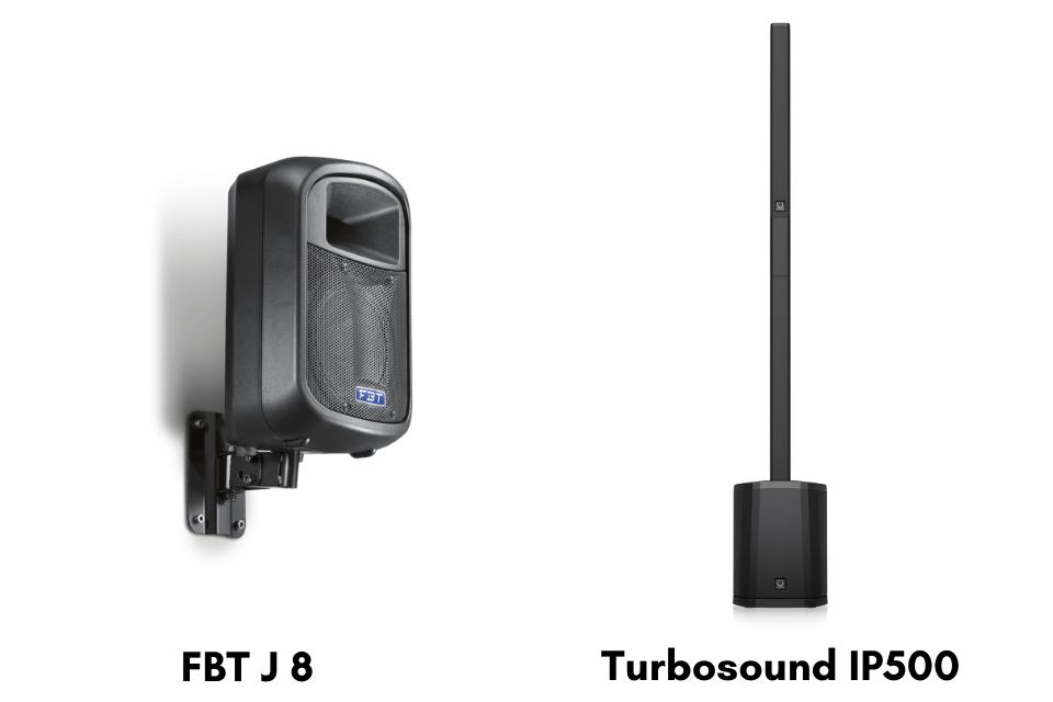 FBT J8 and Turbosound IP 500
