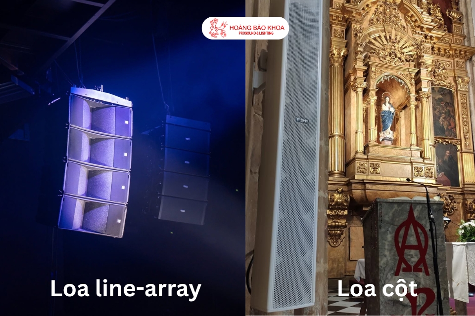 So sánh Loa cột (Column Array) và Line Array cho nhà thờ