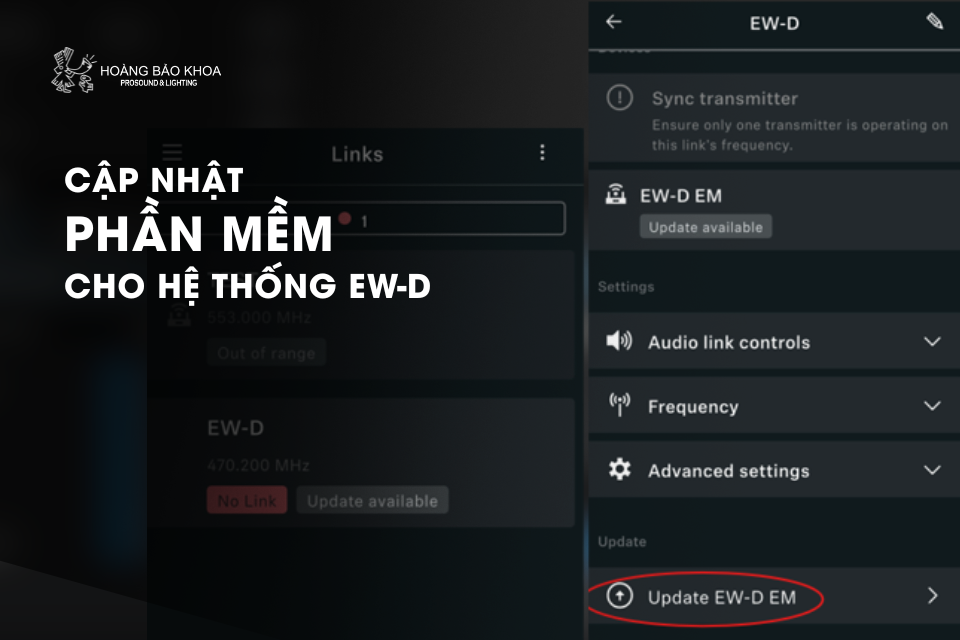 Cập nhật phần mềm cho hệ thống EW-D