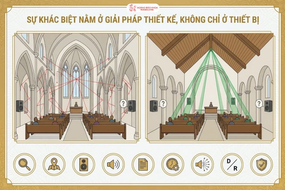 Vì Sao Cùng Một Thiết Bị Nhưng Hai Nhà Thờ Lại Cho Chất Lượng Âm Thanh Khác Nhau?