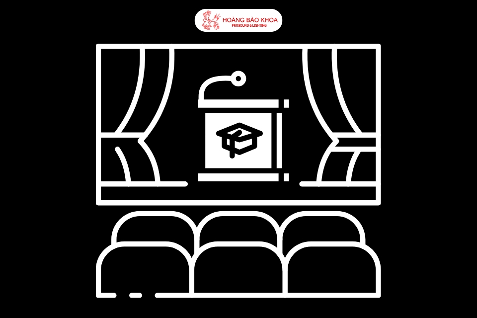 What factors determine a real-world auditorium sound system configuration?