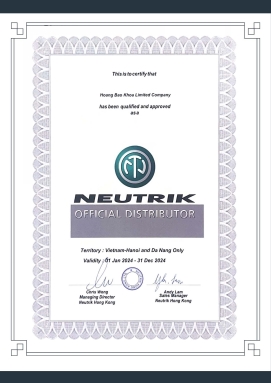 Neutrik distributor certificate