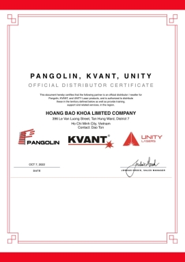 Chứng nhận nhà phân phối chính thức Pangolin, Kvant, Unity