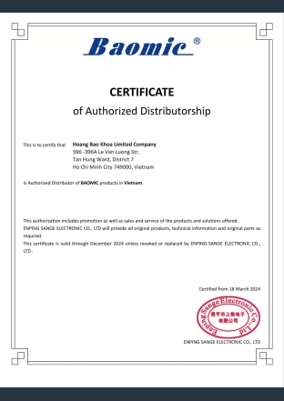 BaoMic distributor certificate
