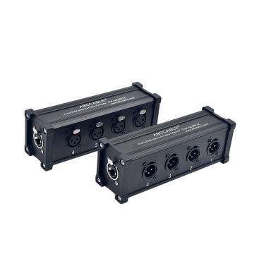 T4MBOX-T4FBOX Bộ Mở Rộng Chuyển Đổi 4 Cổng  XLR Đực/Cái Sang RJ45 ABCCabls